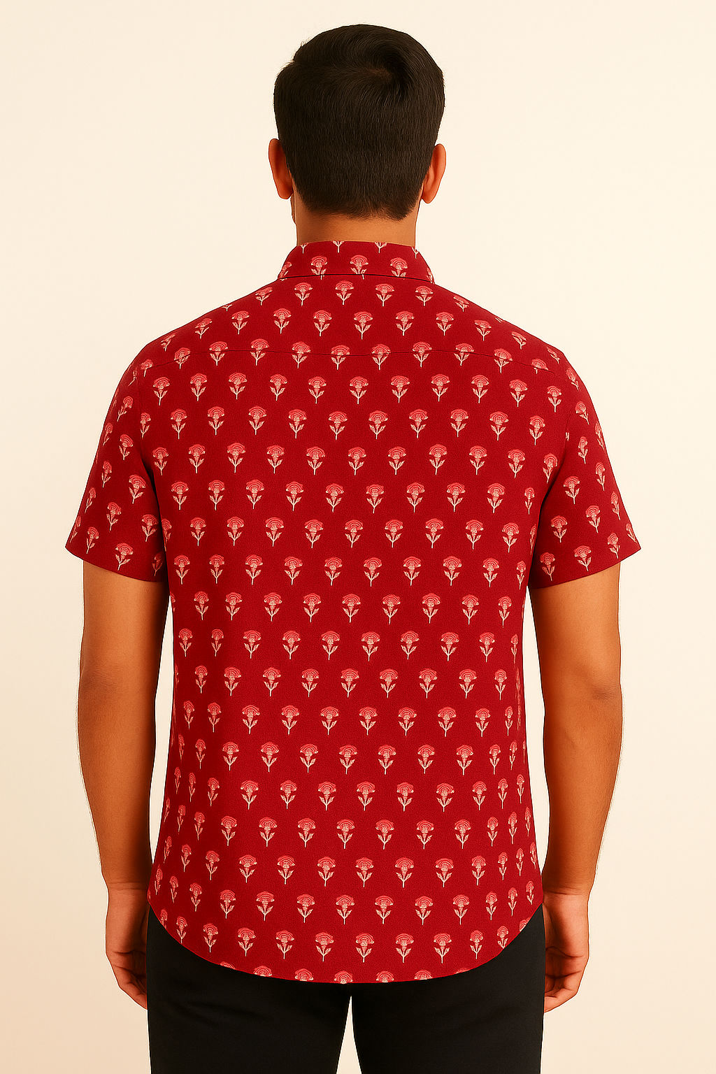 Red Flowers Summer Shirt