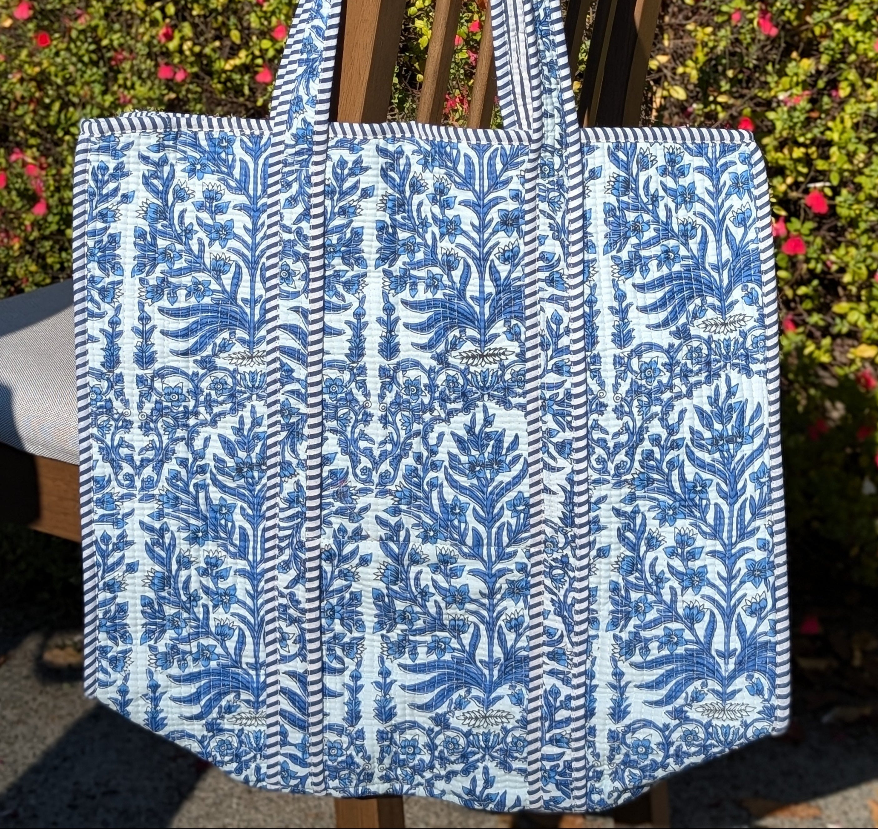 Blue Mosaic Tote – Mystic Marigold Co.