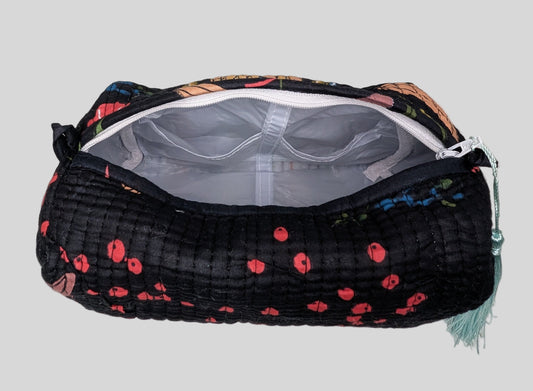 Black Abstract Toiletry Bag