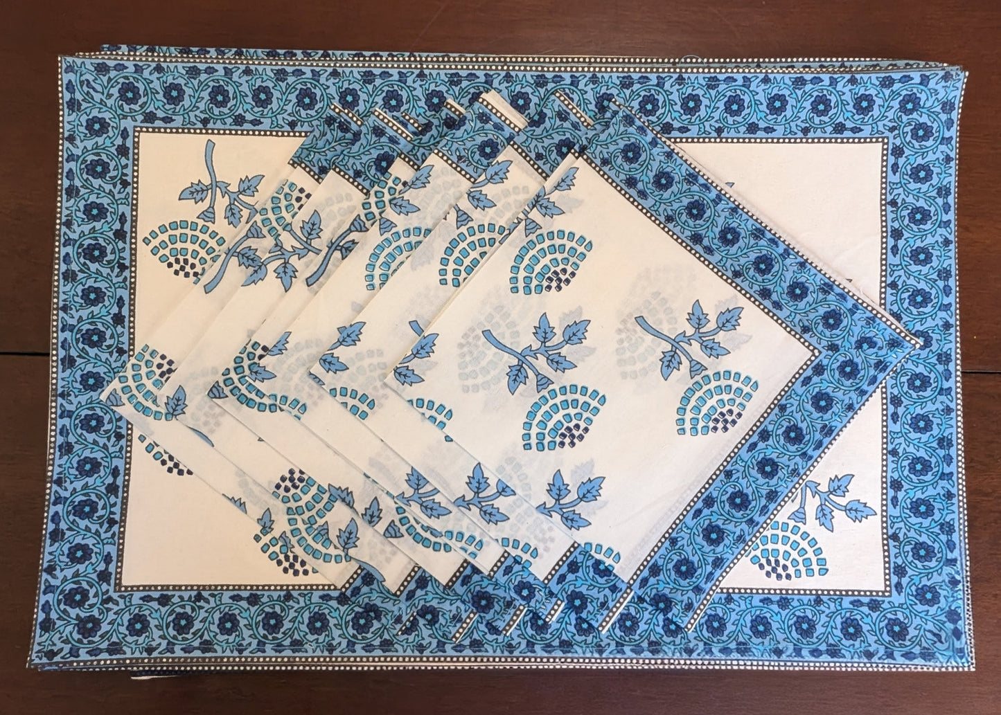 Wild Flower Block-Printed Table Linen