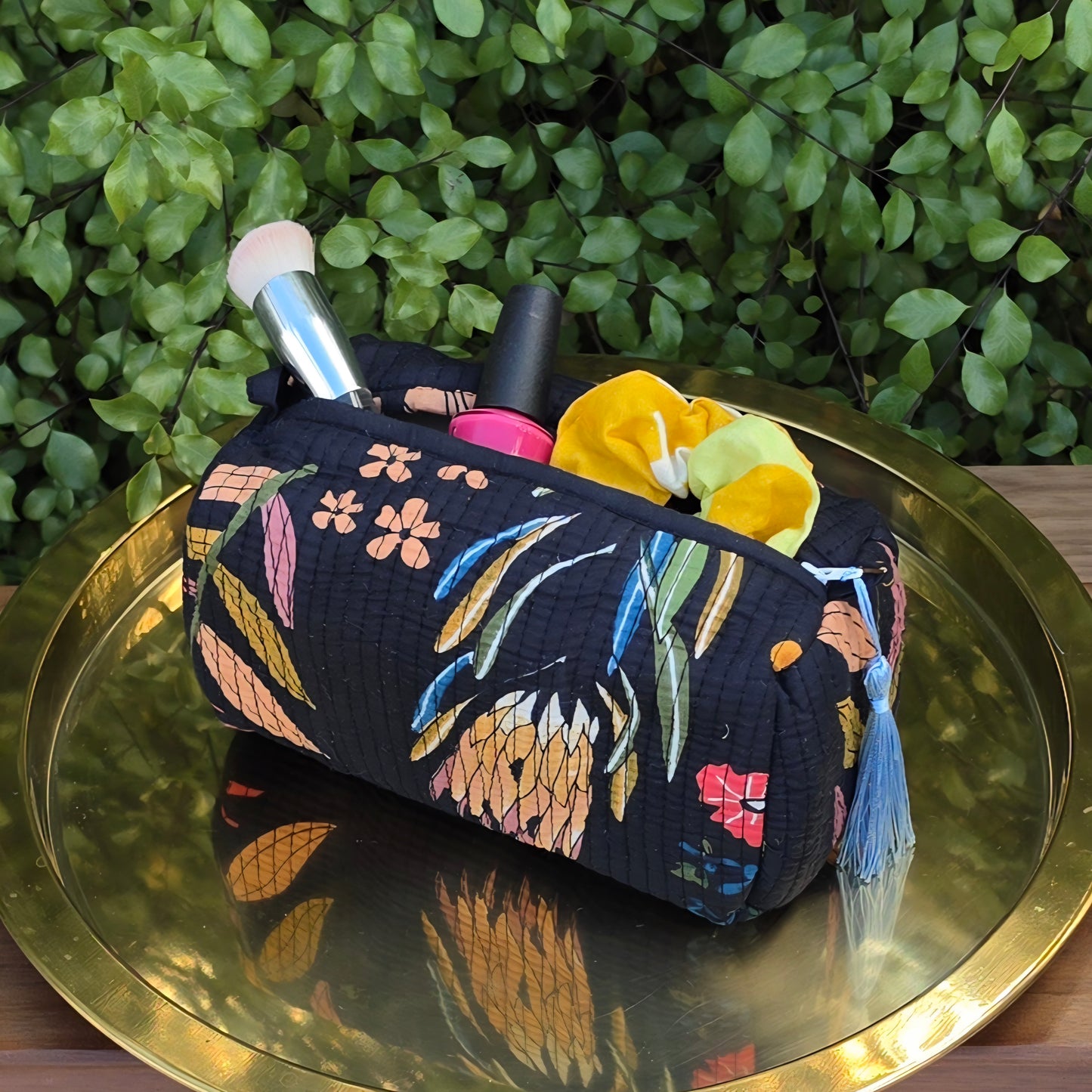 Black Abstract Make-up Bag