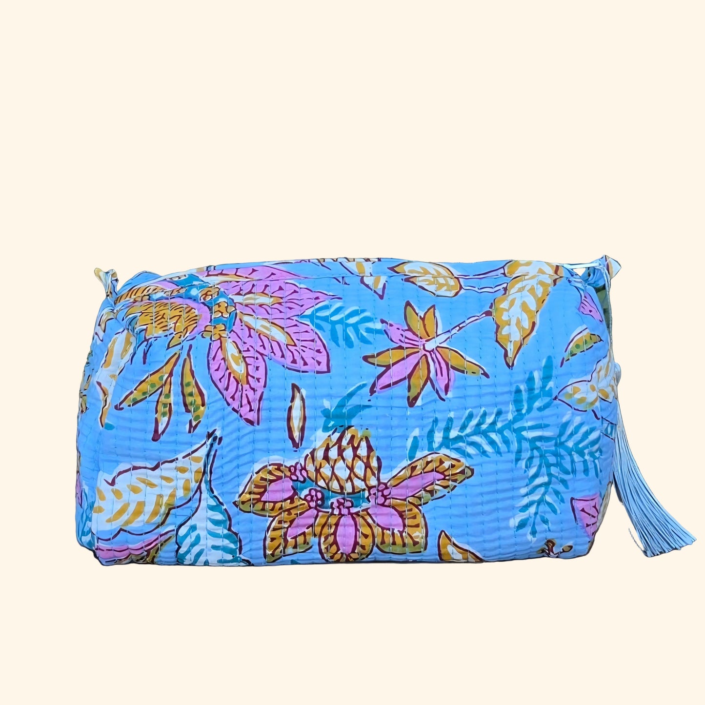 Blue Pastel Floral Make-up Bag
