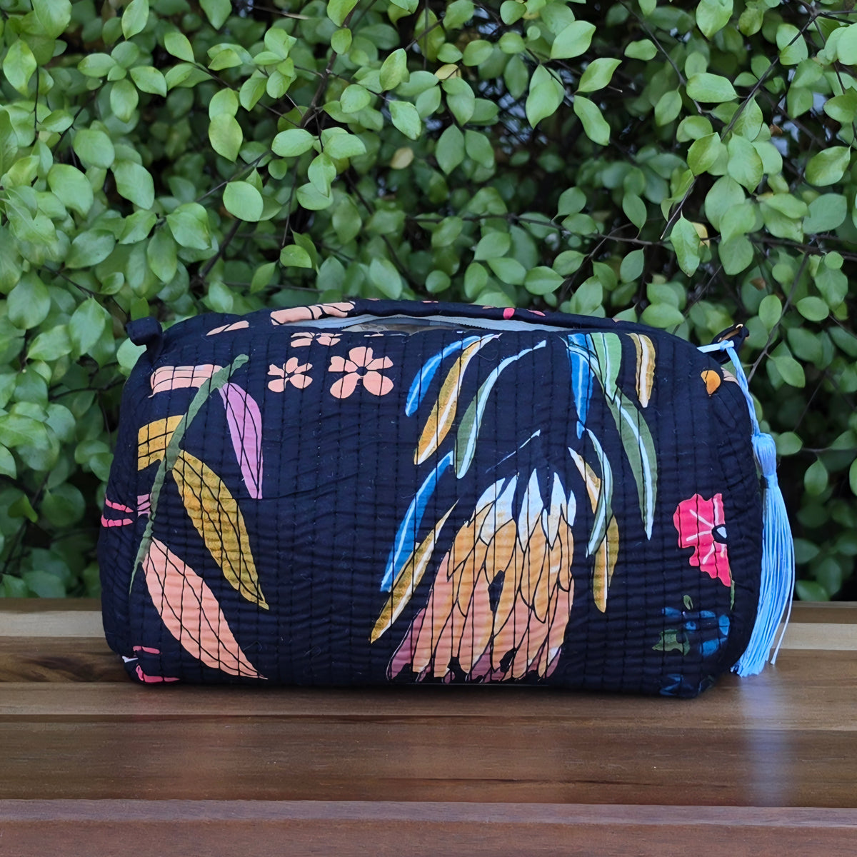 Black Abstract Make-up Bag