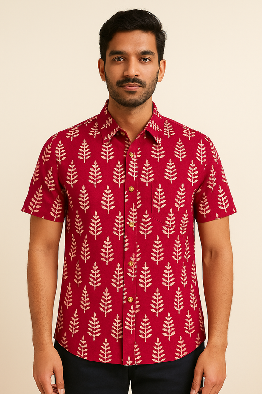 Red Ferns Summer Shirt