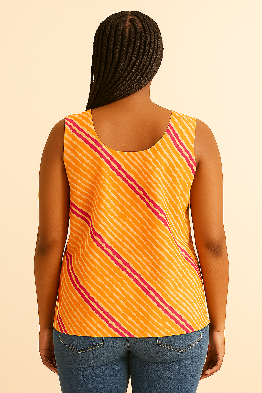 Orangey Waves Tank Top