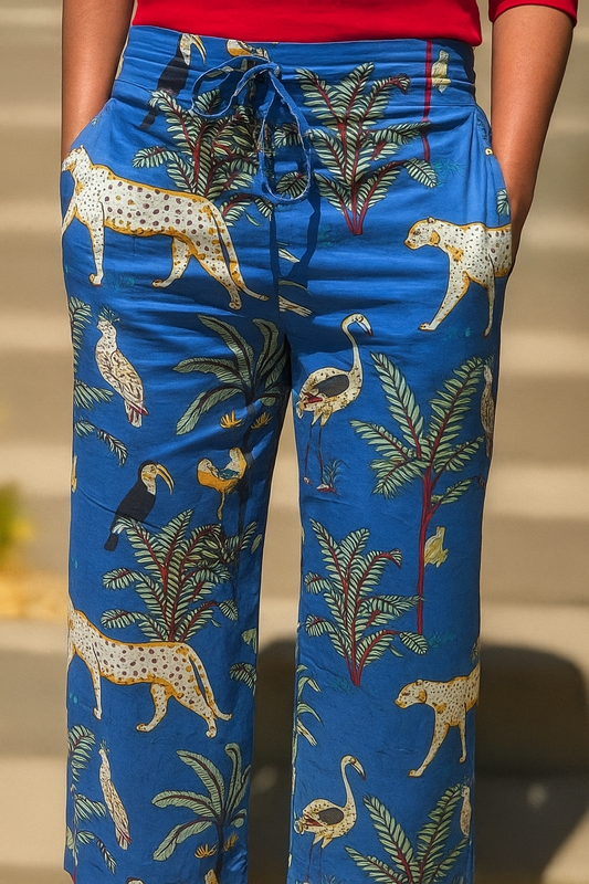 Blue Jungle Print Lounge Pant