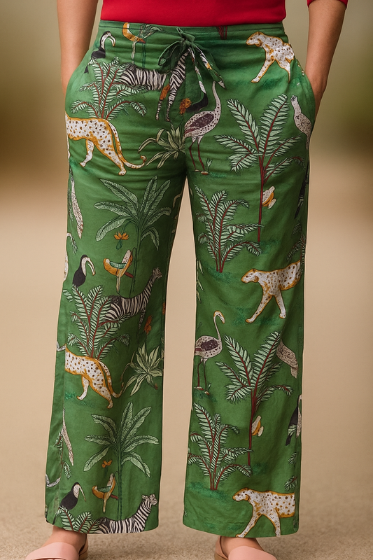Green Jungle Print Lounge Pant