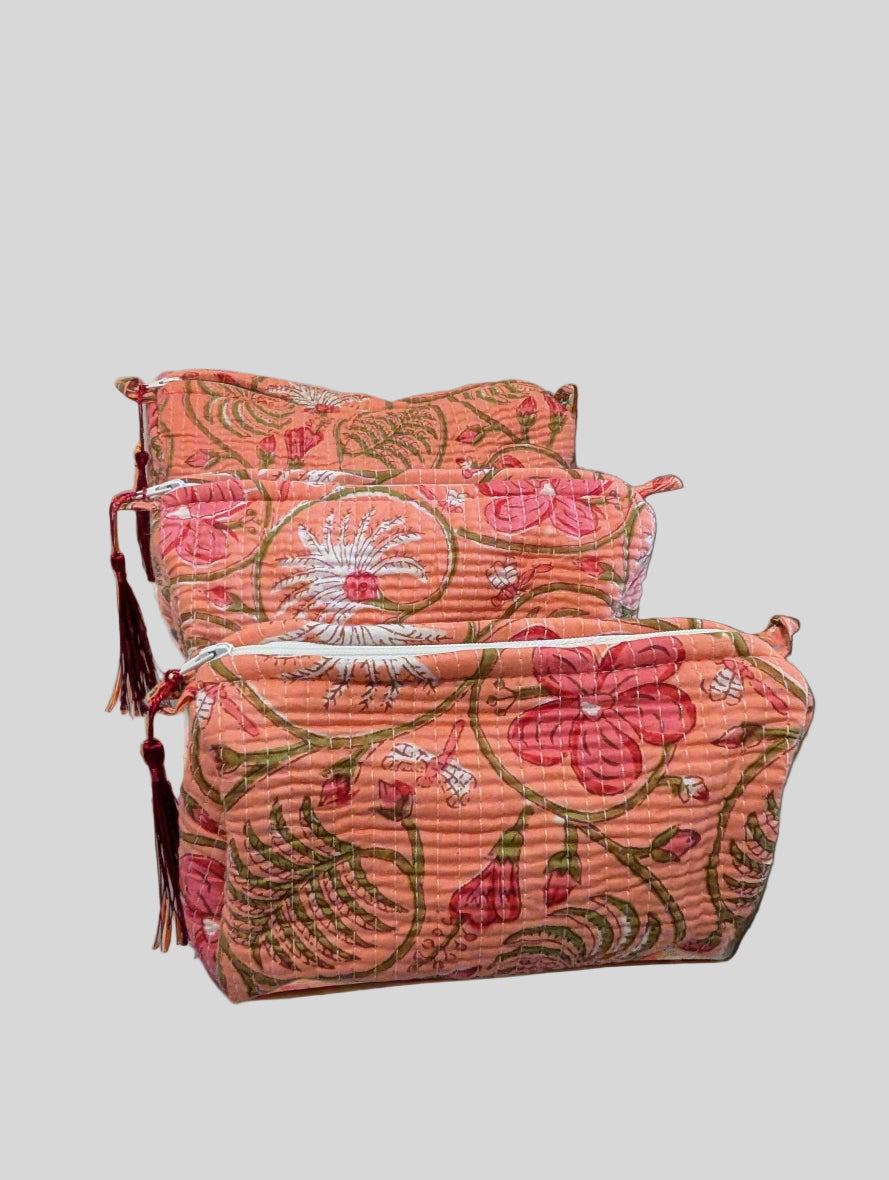 Orange Floral Pastel Print