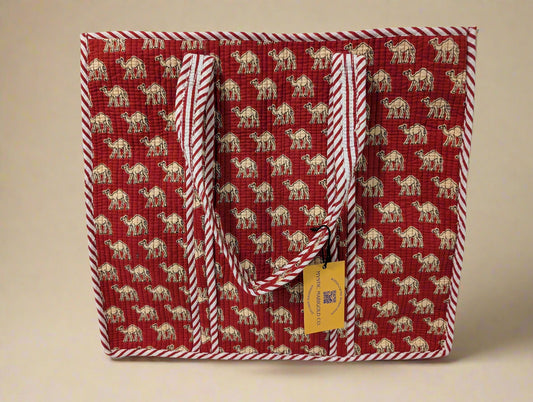 Camel Print Tote Bag