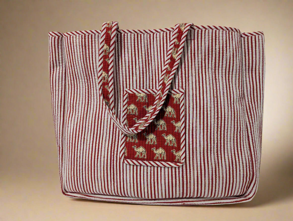Camel Print Tote Bag