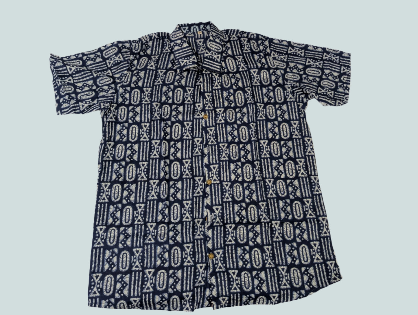 Blue Batik Print Summer Shirt