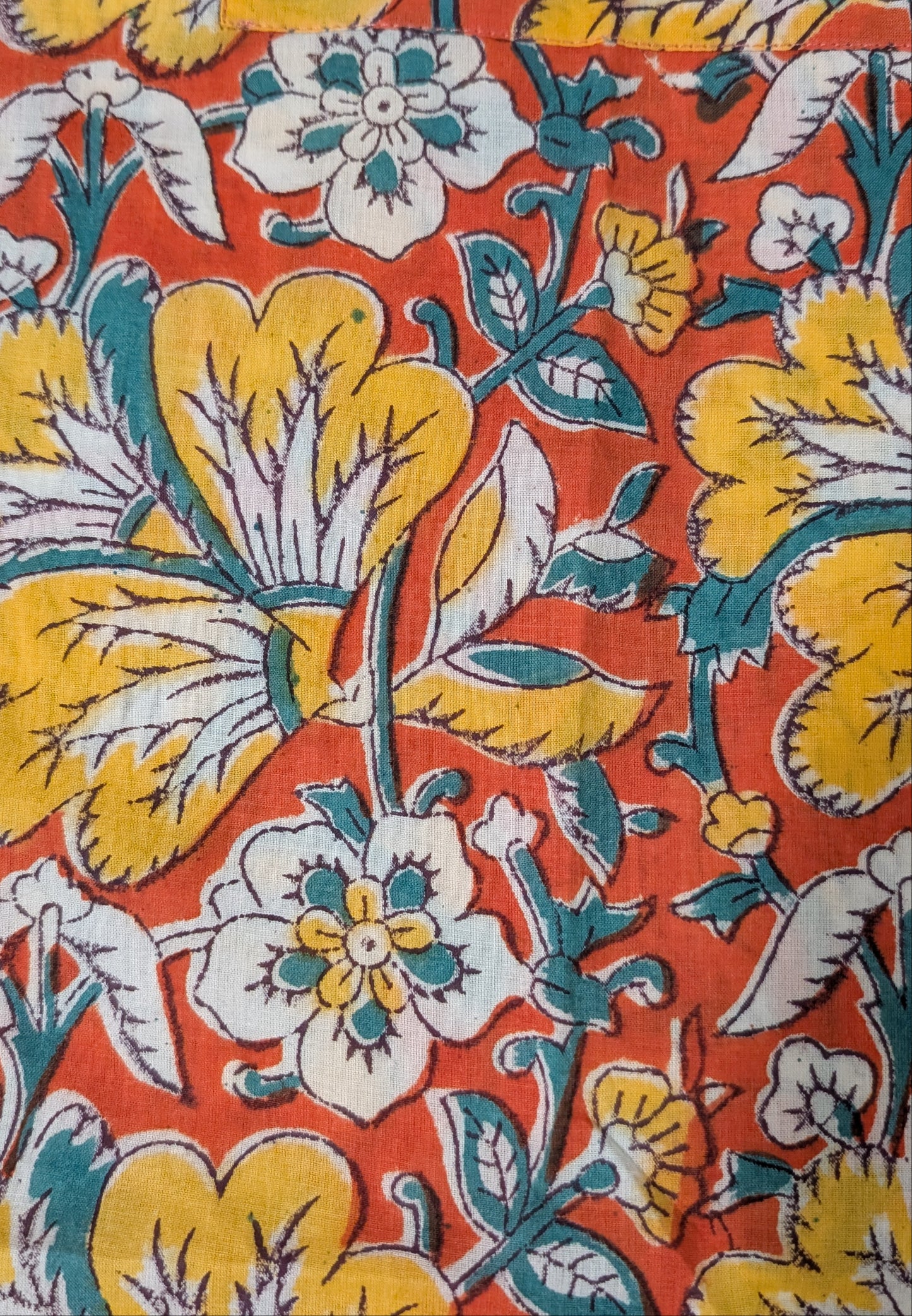 Orange Floral Print Summer Shirt
