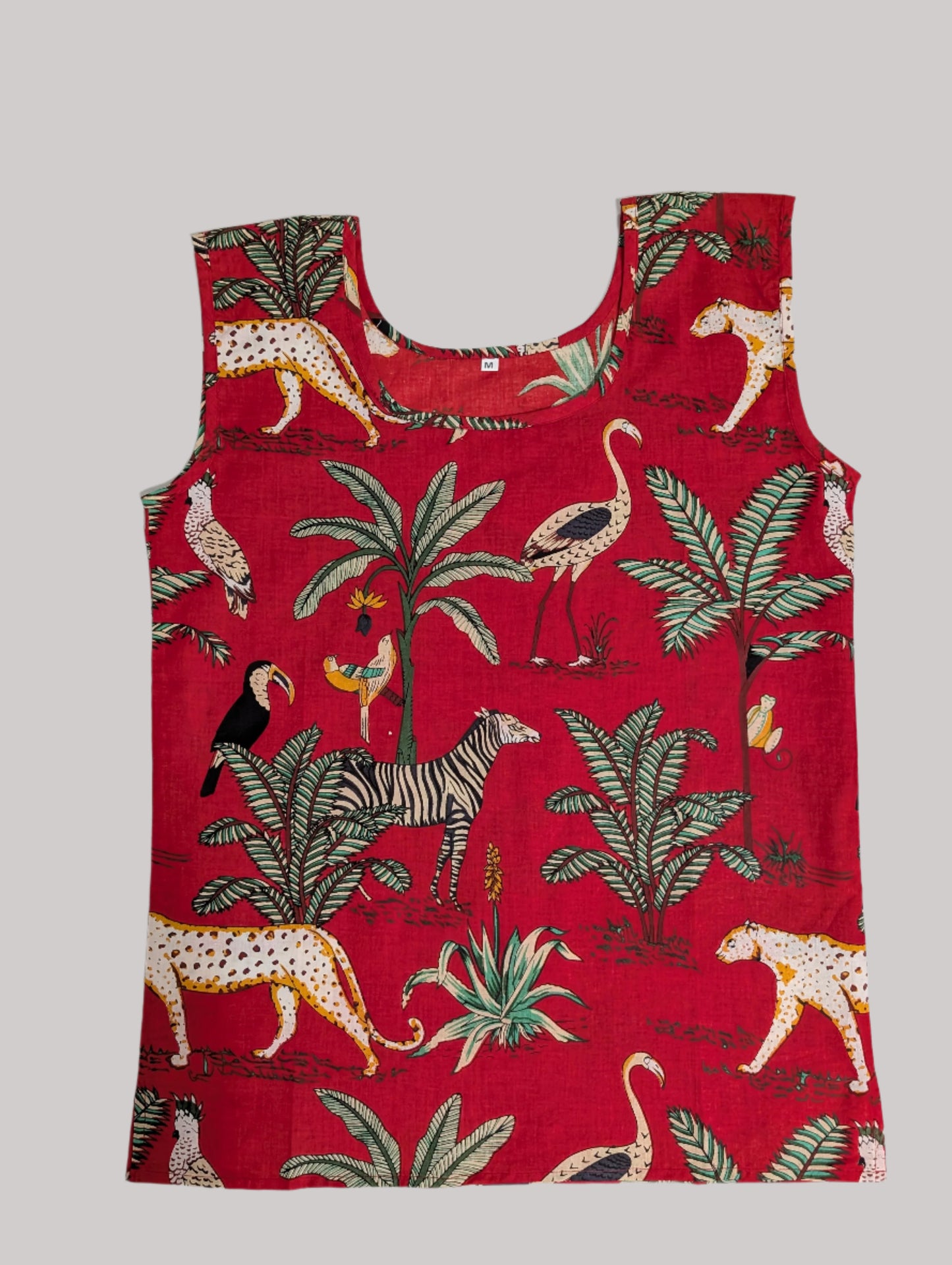 Red Jungle Print Tank Top