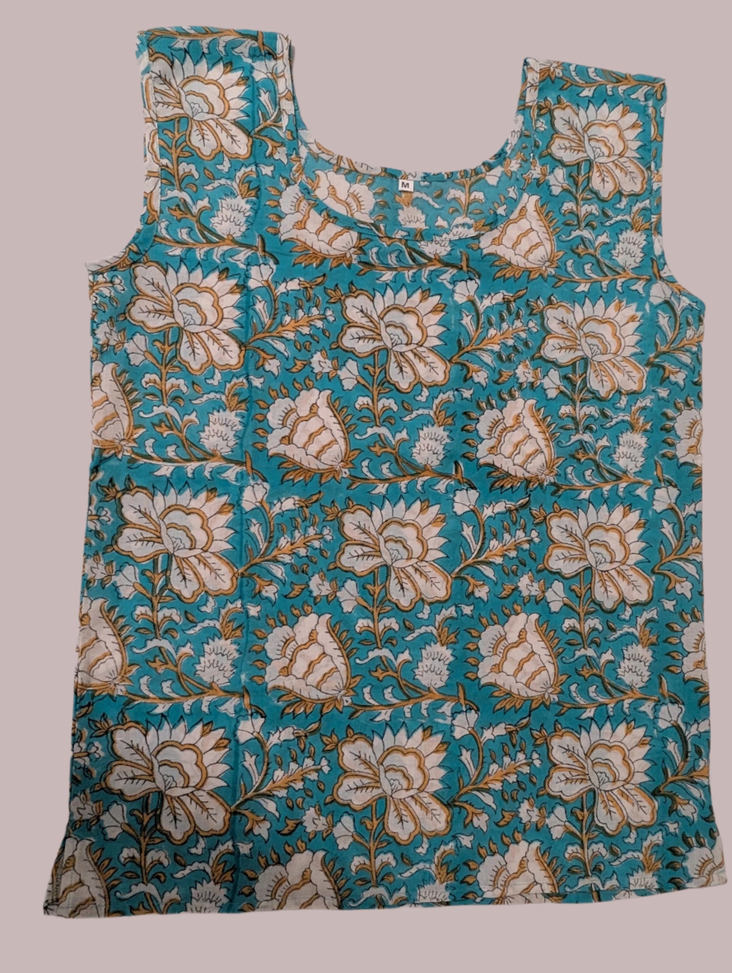 Sea Green Flower Tank Top