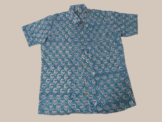 Blue Mosaic Summer Shirt