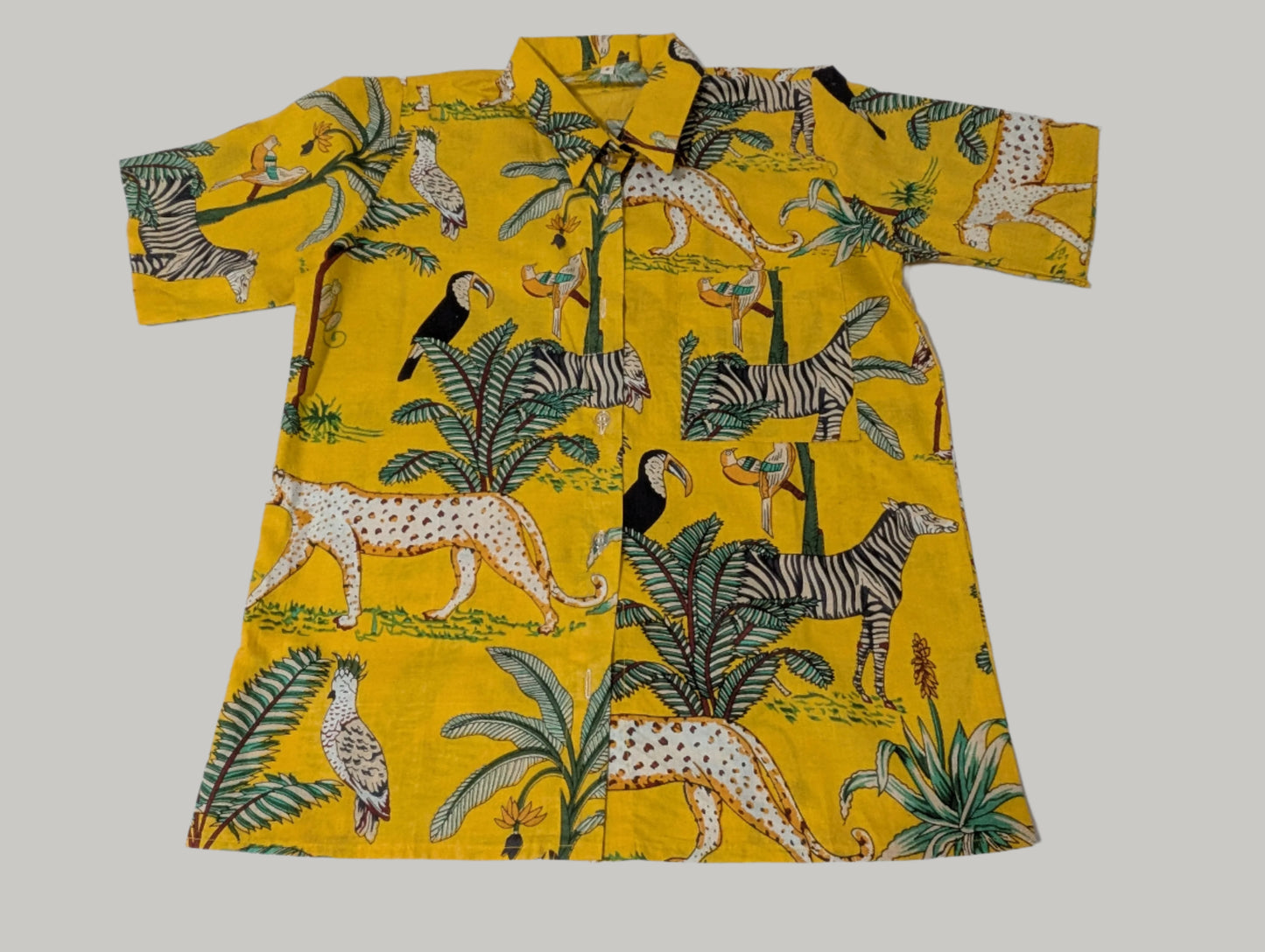 Yellow Jungle Print Summer Shirt