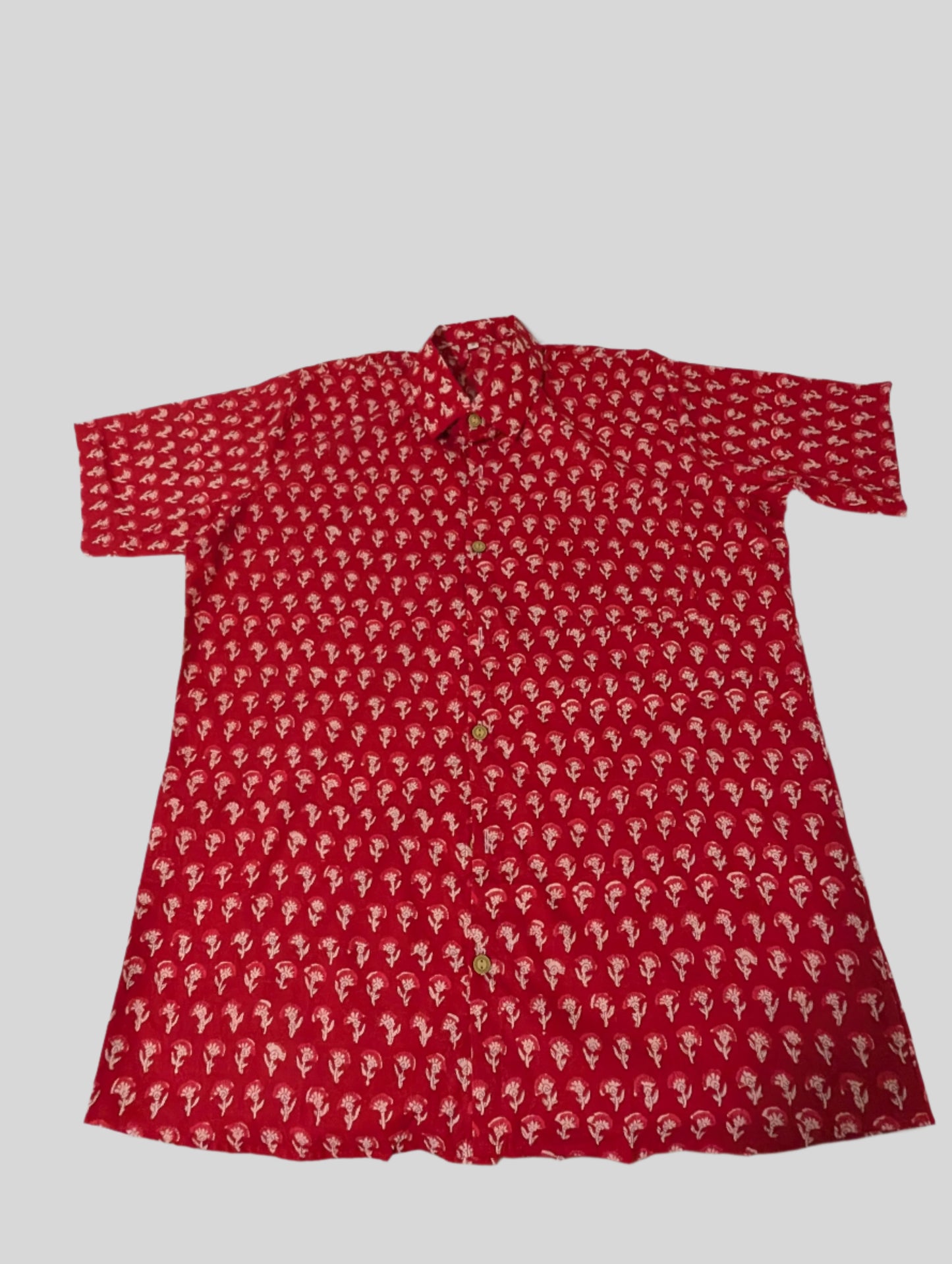 Red Flowers Summer Shirt