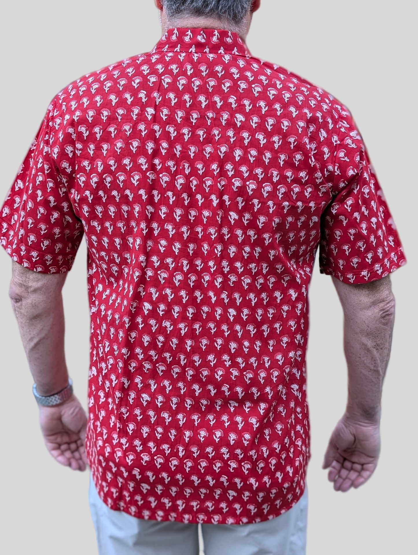 Red Flowers Summer Shirt
