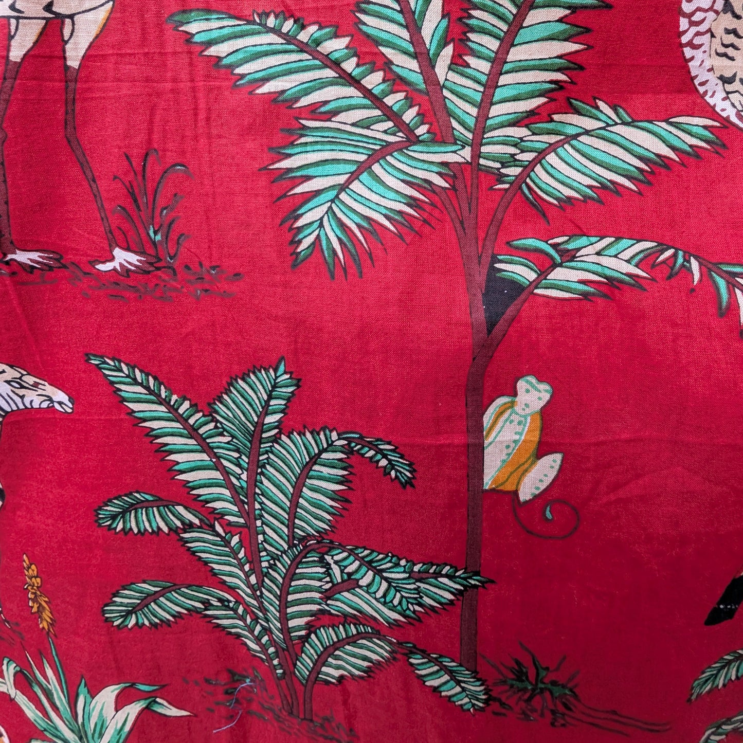 Red Jungle Print Summer Shirt