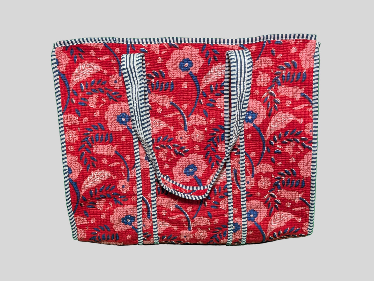 Red n Blue Abstract Floral Print