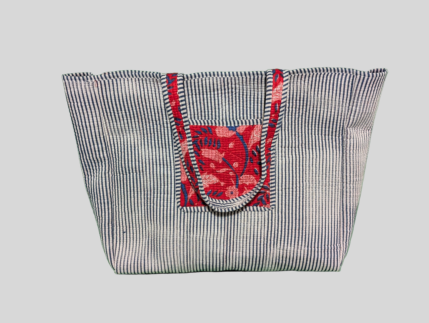 Red n Blue Abstract Floral Print