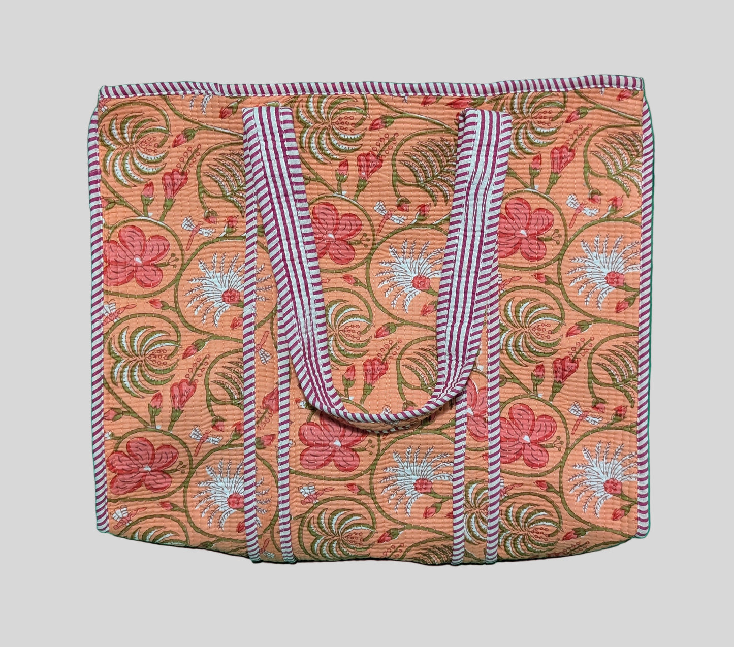 Orange Floral Pastel Print