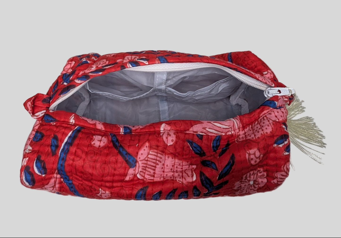 Red n Blue Abstract Floral Print