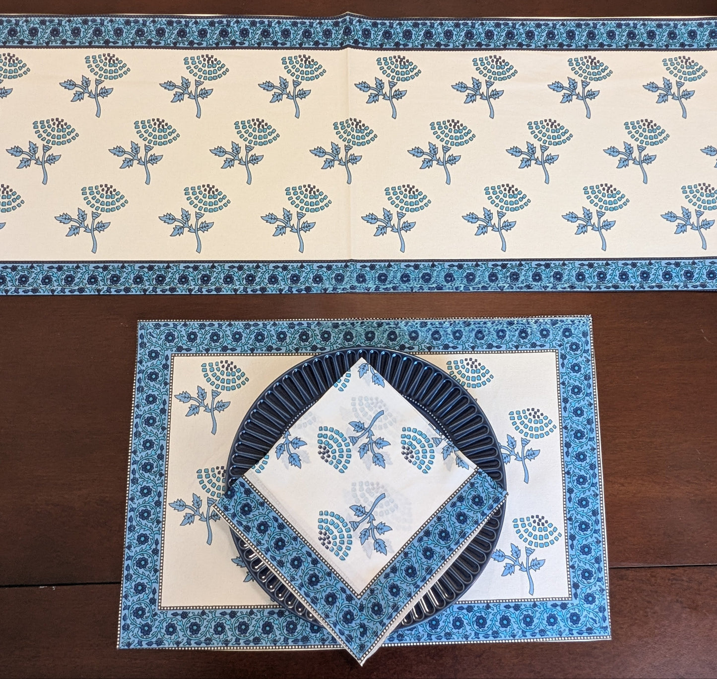 Wild Flower Block-Printed Table Linen