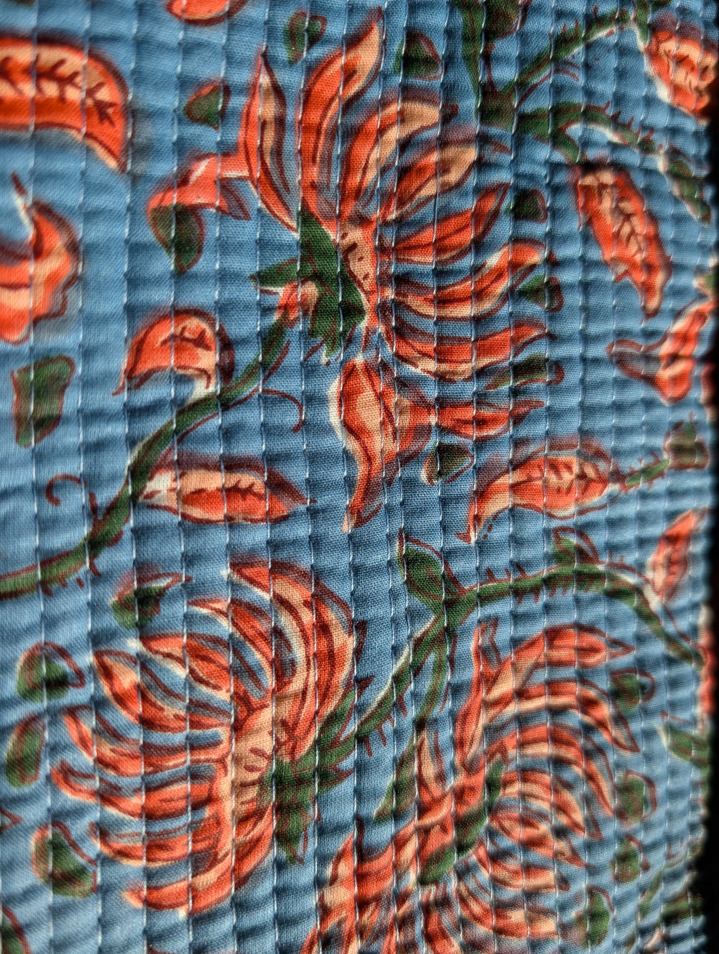 Blue & Orange Floral Pastel Tote