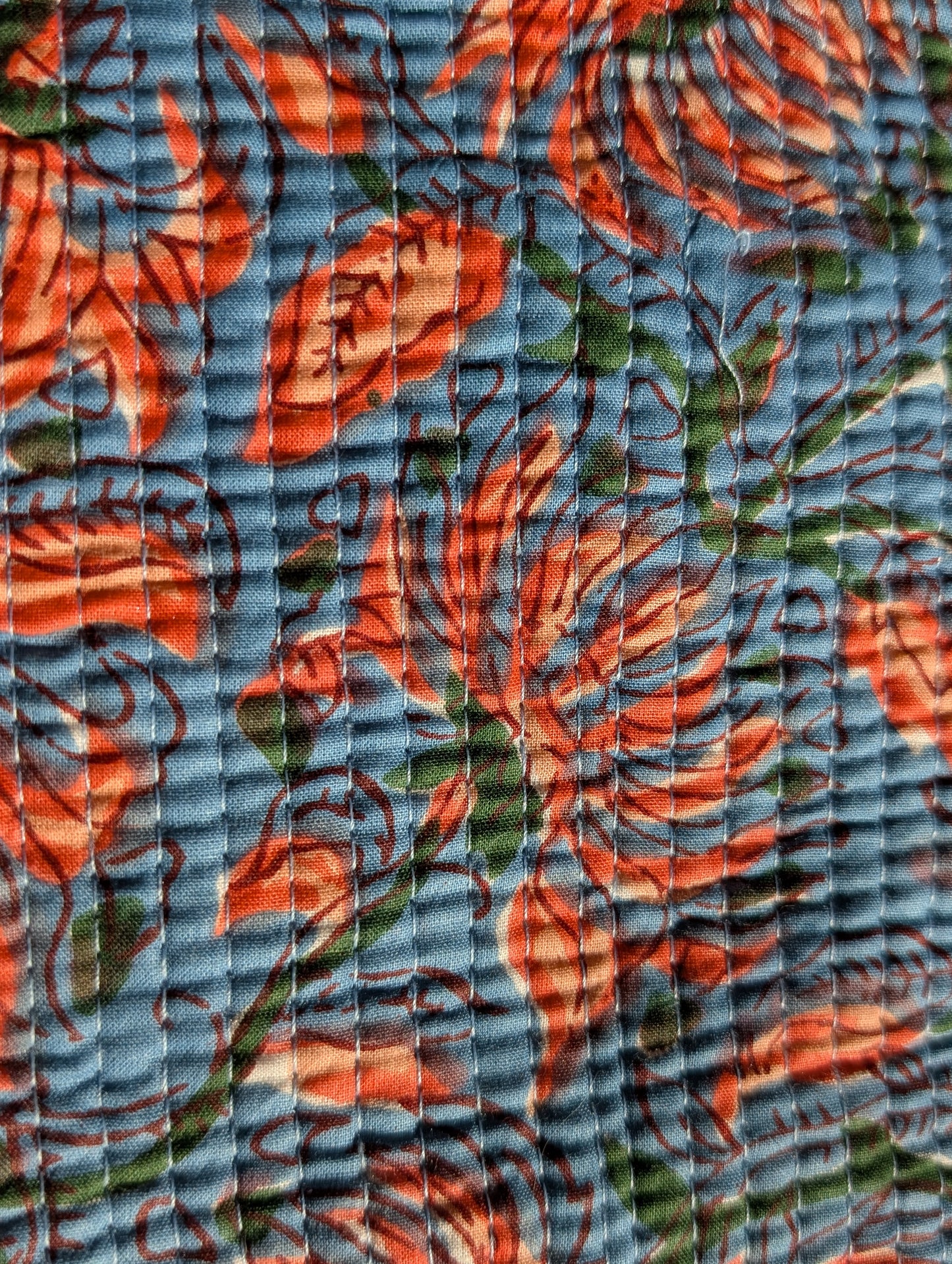 Blue & Orange Floral Pastel Tote