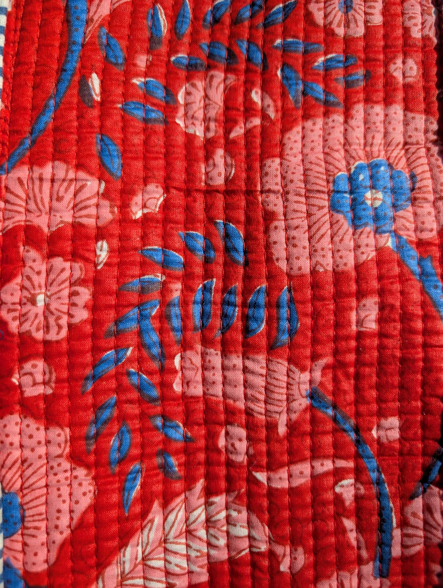 Red n Blue Abstract Floral Tote