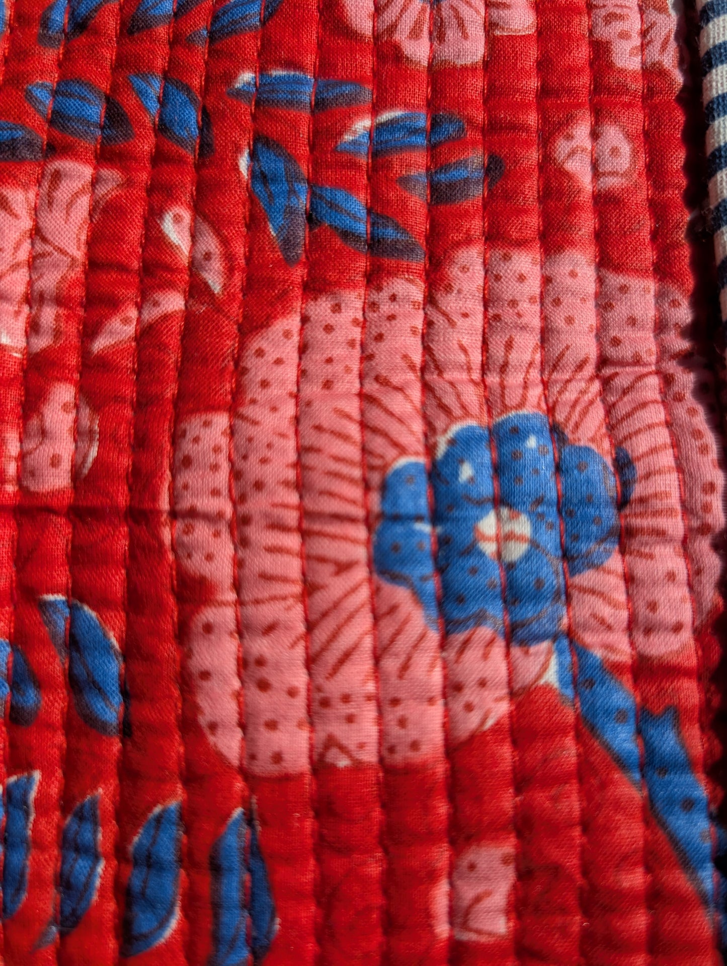 Red n Blue Abstract Floral Tote