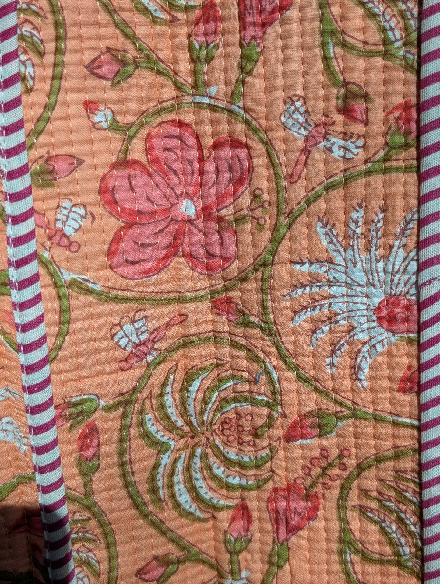 Orange Floral Pastel Tote