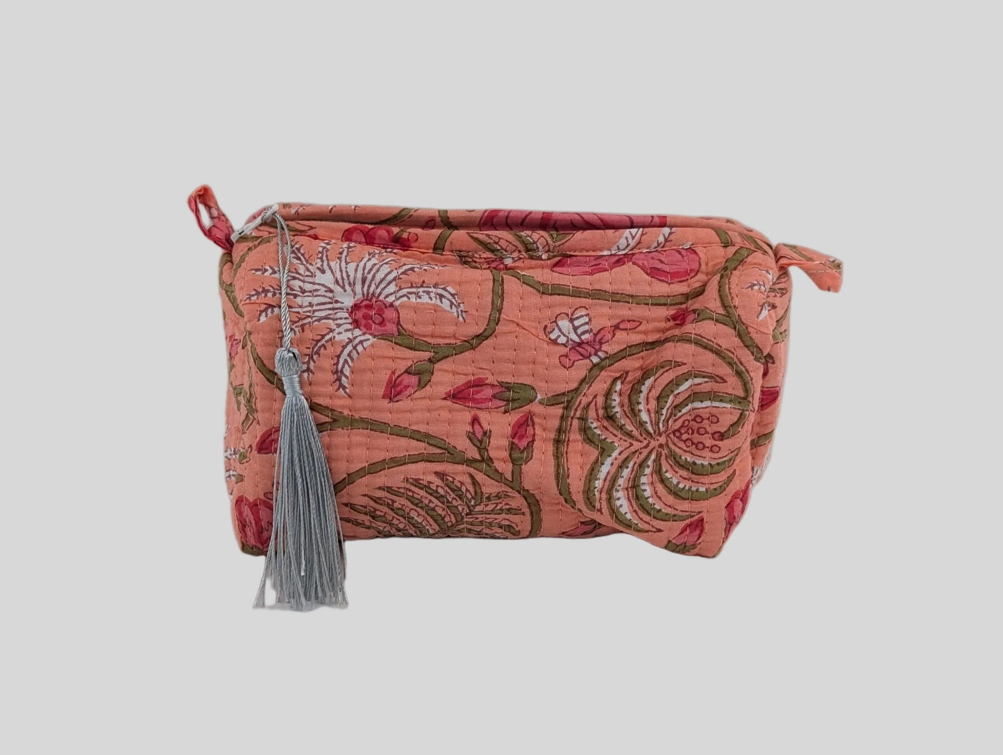 Orange Floral Pastel Toiletry Bag