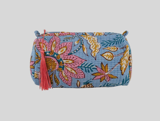 Blue Pastel Floral Toiletry Bag