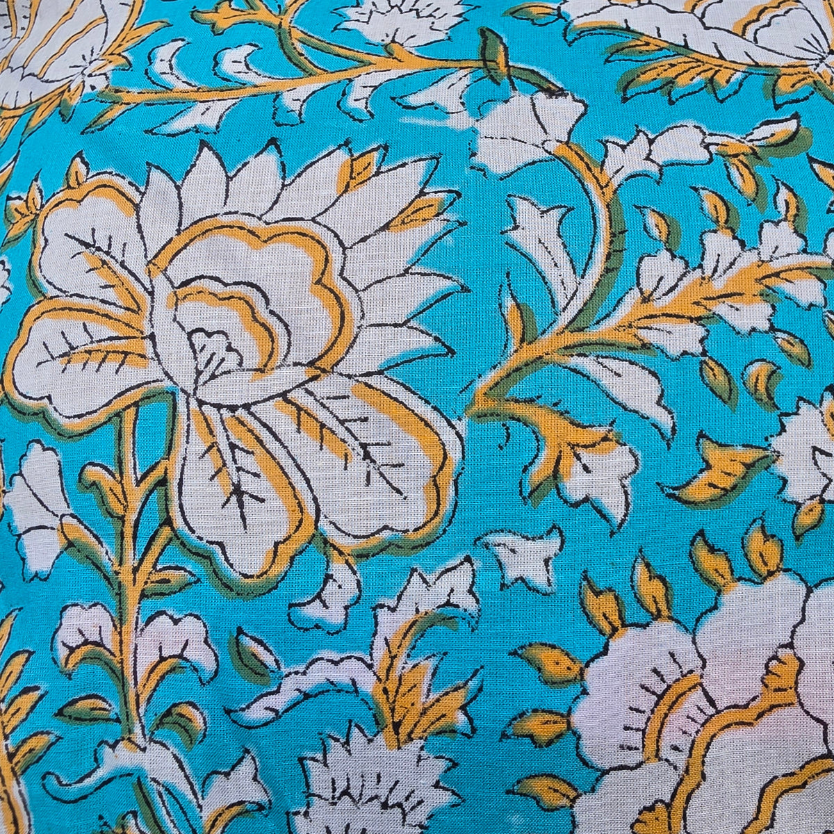 sea green floral print premium cotton sleeveless tank top
