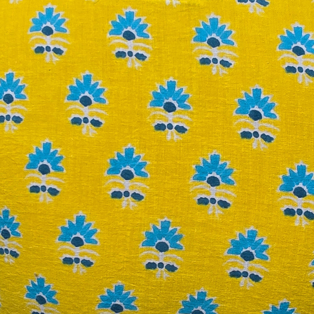 yellow floral dandelion print premium cotton sleeveless tank top